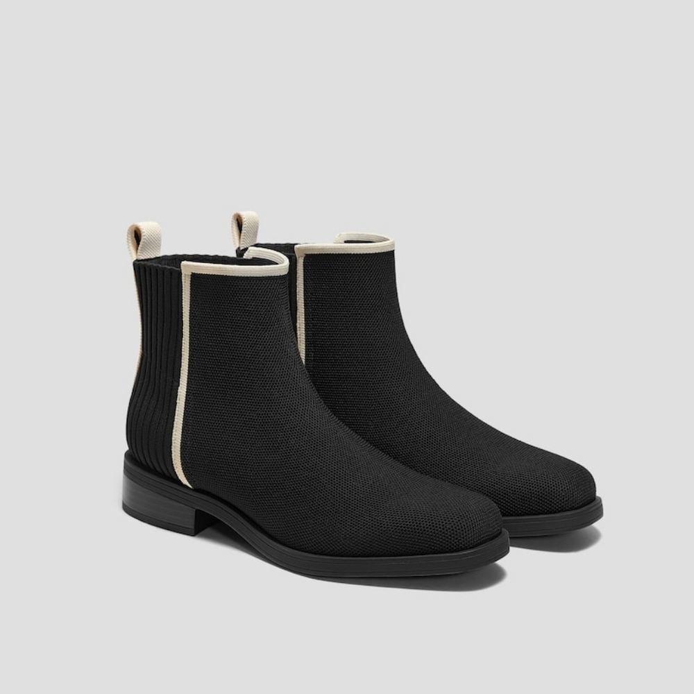 Vivaia Square Toe Chelsea Black Celina Booties